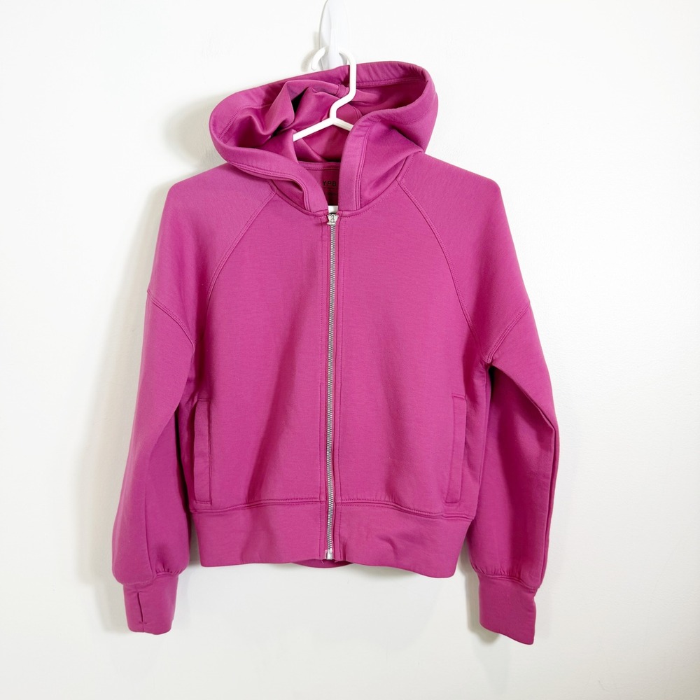 Abercrombie Kids YPB Full Zip Hoodie Girls 13/14 Pink Active Sweatshirt Thumb